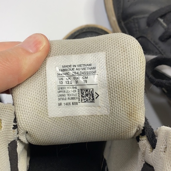 CONVERSE X John VARVATOS JV WEAPON MID HI LEATHER Sneaker Black Youth Size 13 - Picture 8 of 8